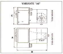Schema generatore d'aria calda canalizzabile serie Ad